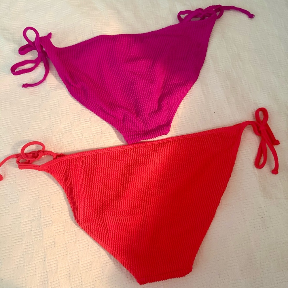 No Boundaries Hot Pink Bikini and Coral Red Bottoms. - Picture 6 of 9